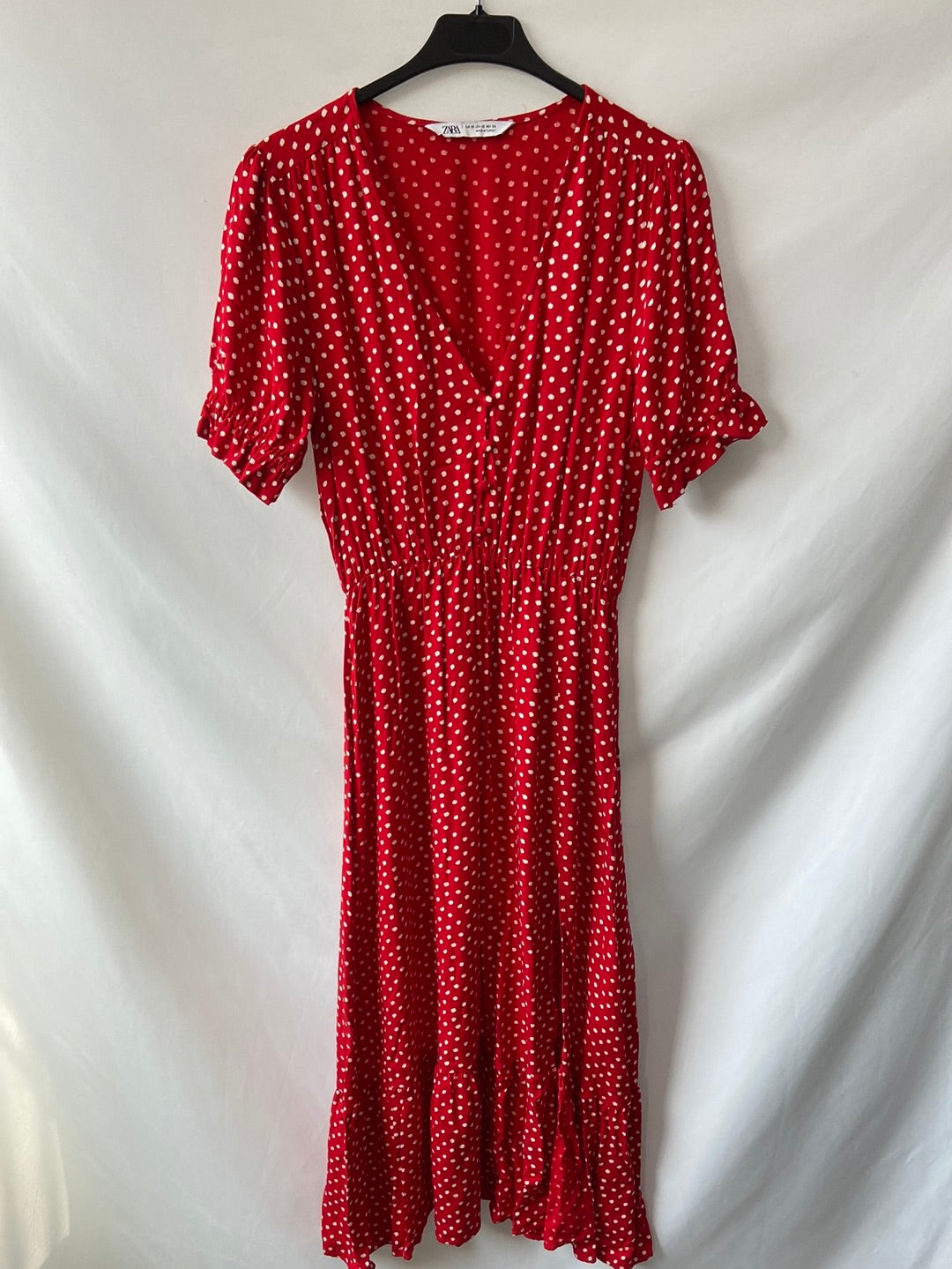 Vestido rojo fashion lunares zara