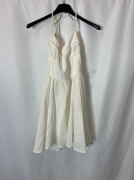 OTRAS. Vestido blanco corto plumeti  TU(xs)