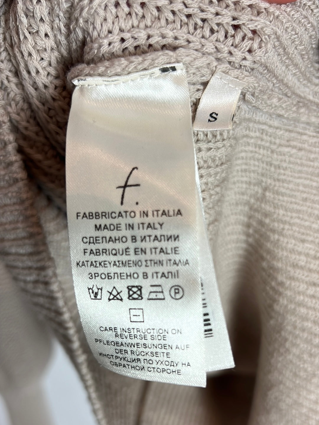 FALCONERI. Jersey beige cuello volante. T S