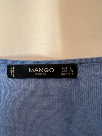 MANGO. Jersey azul hombros al aire. T S