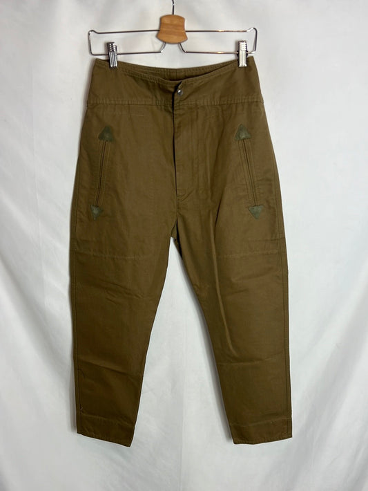 ISABEL MARANT  ÉTOILE. Pantalón verde caqui detalle bolsillos. T 38