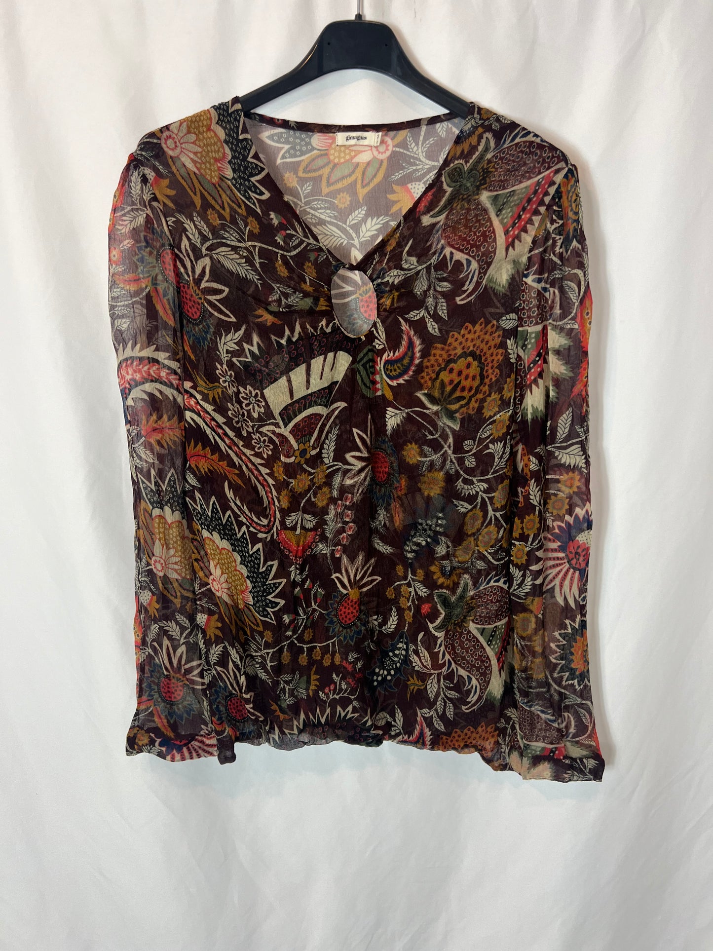 GIMAGUAS. Blusa viscosa estampada. T S/M