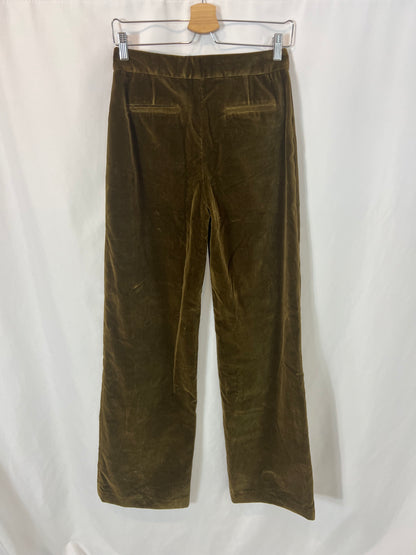 SEZANE. Pantalón terciopelo verde T.36