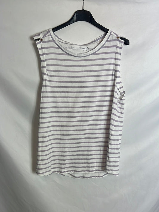 SFERA. Camiseta sin mangas rayas. T M