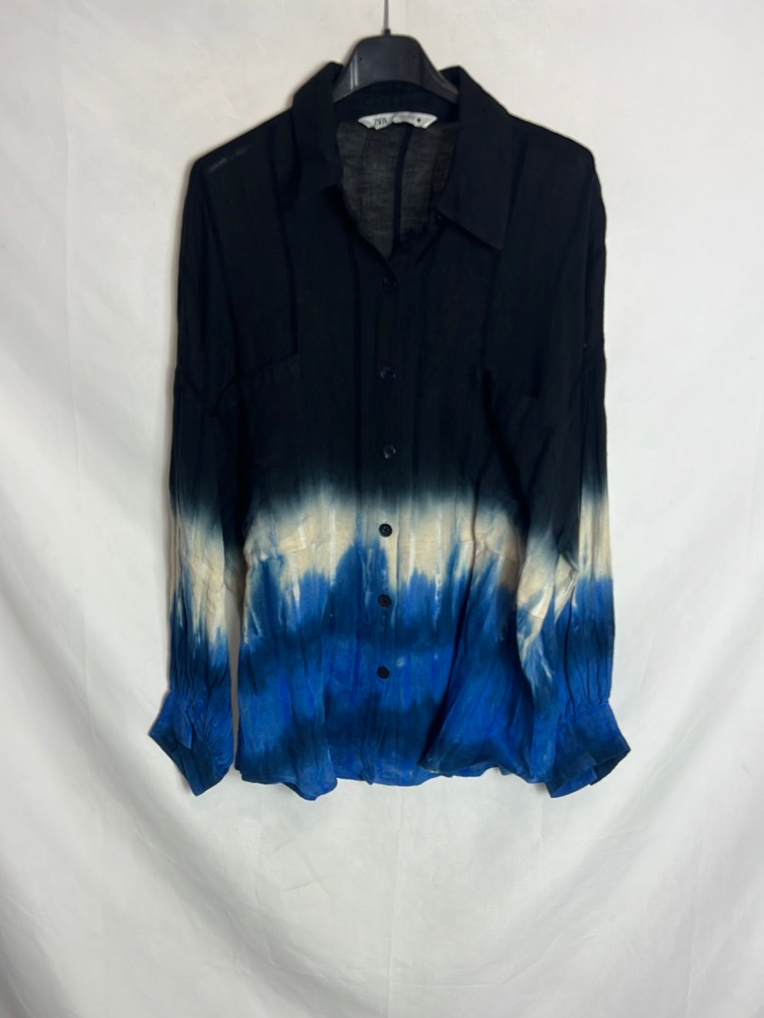 ZARA. Blusa tie  dye lino y algodón. T M