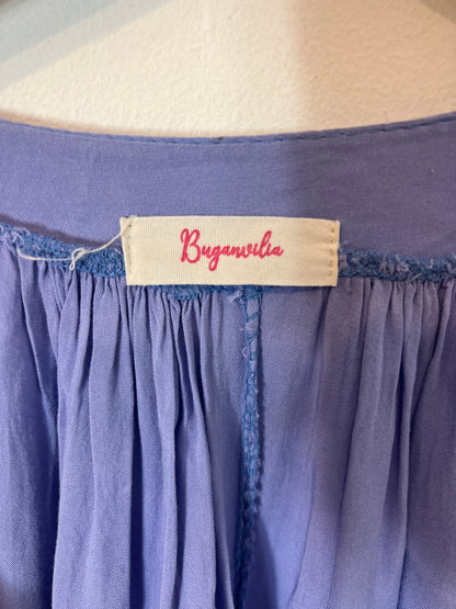 BUGANVILIA. Vestido largo morado detalles bordados T.3xl