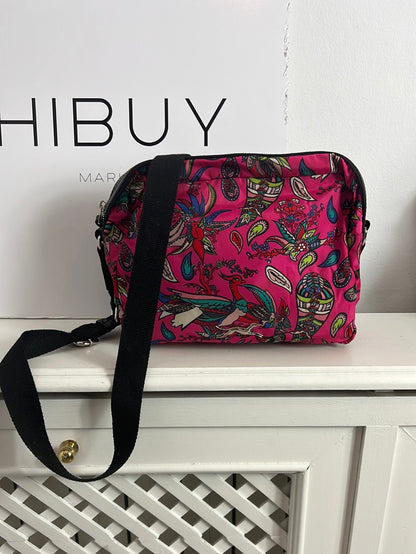 BIMBA Y LOLA. Bolso tela rosa estampado