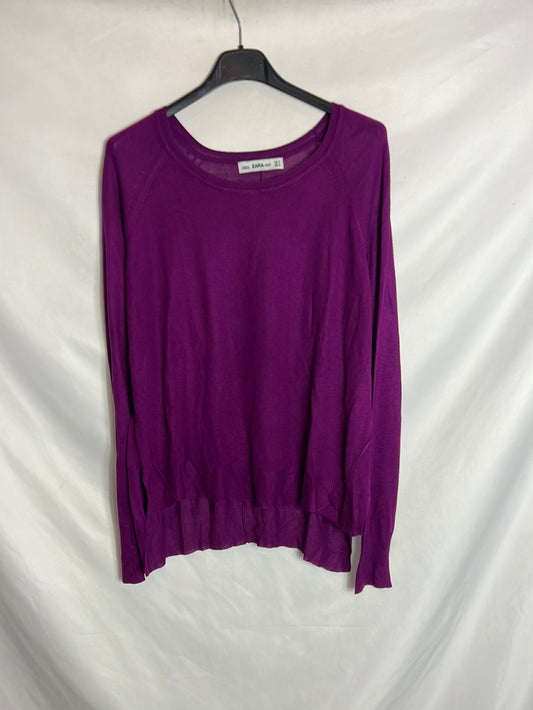 ZARA. Jersey fino morado. T M