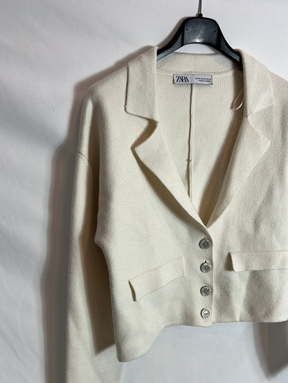 ZARA. Chaqueta beige punto T.xs(TARA)