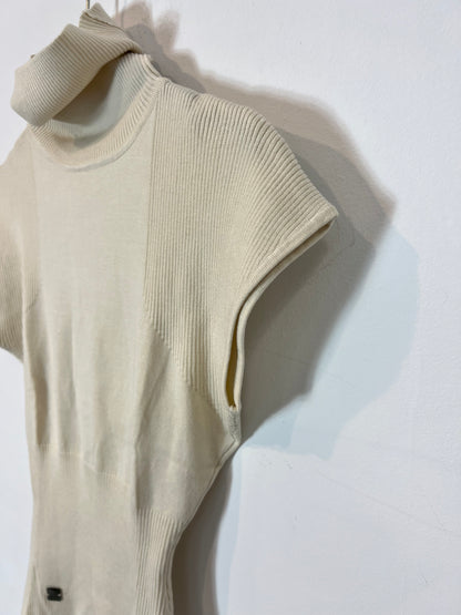 CAROLINA HERRERA. Top punto beige. T XS/S