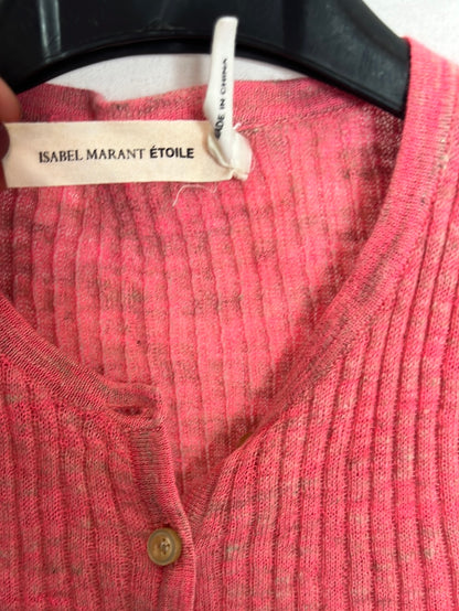 ISABEL MARANT. Top canale rosa jaspeado. T 40(S)