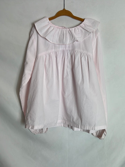 GOCCO. Blusa rosa rayas volante. T 8-10 años