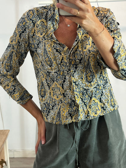 ZARA. Blusa/bomber fluida estampada T.m