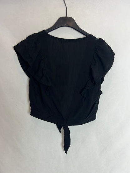 PULL&BEAR. Croptop negro T.s