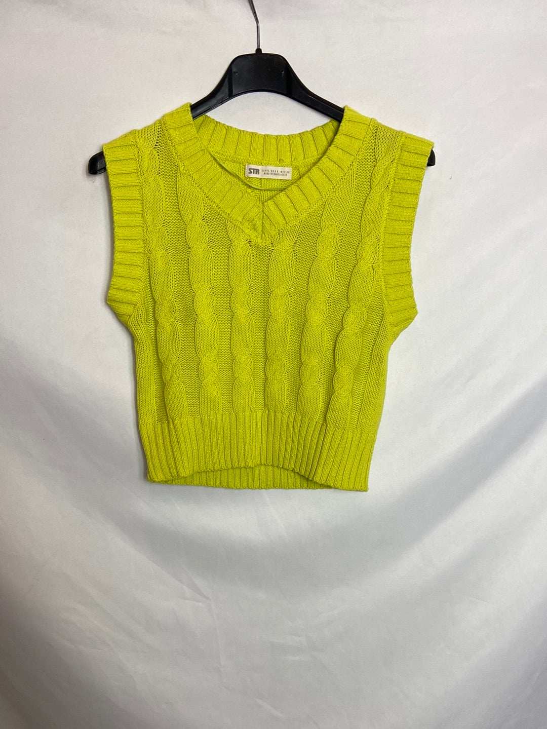 STRADIVARIUS. Chaleco ochos amarillo T.S