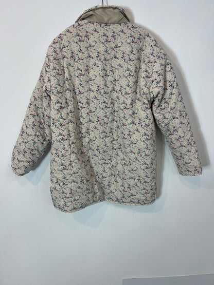 ZARA. parka impermeable flores T.13-14 años