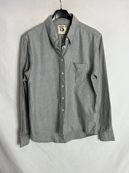 PEPE JEANS. blusa gris oxford T.l