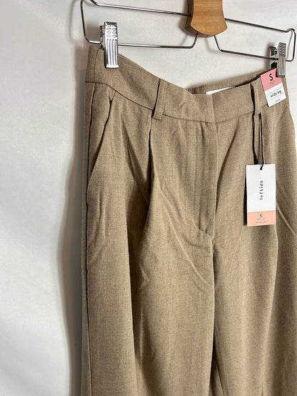 LEFTIES. Pantalón ancho beige T.s