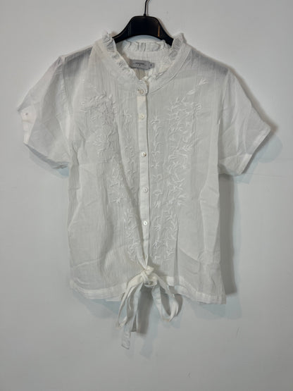 RENATTA&GO. Blusa blanca bordada T.s