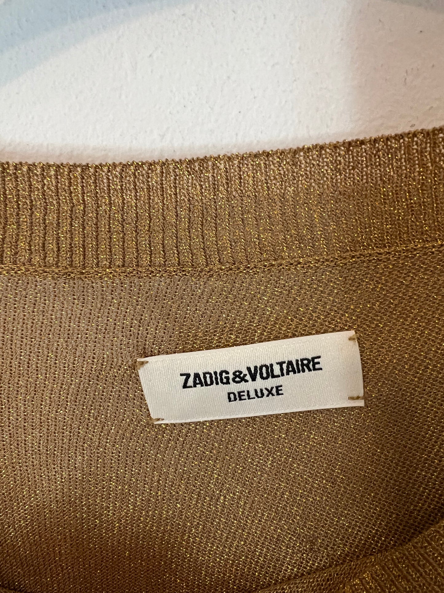 ZADIG&VOLTAIRE. Top dorado hilos brillo. T XS