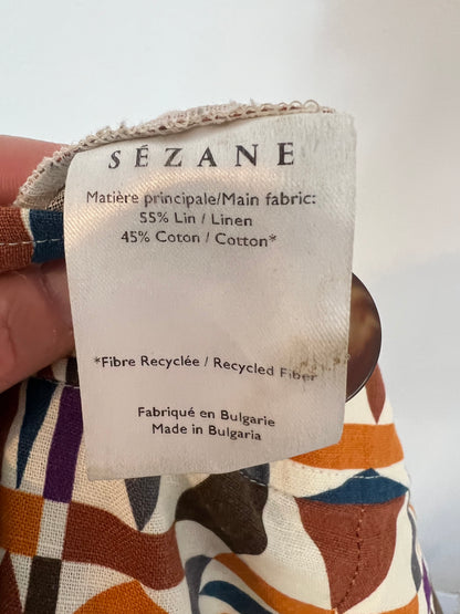 SEZANE. Pantalón culotte geométrico T36