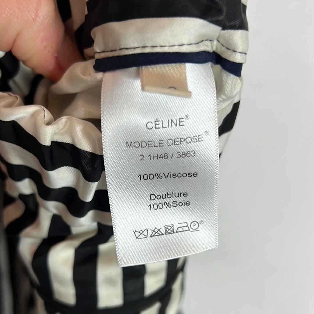 CÉLINE. Pantalón fluido rayas para ancha. T 40