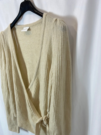 VILA. Jersey canalé beige T.s