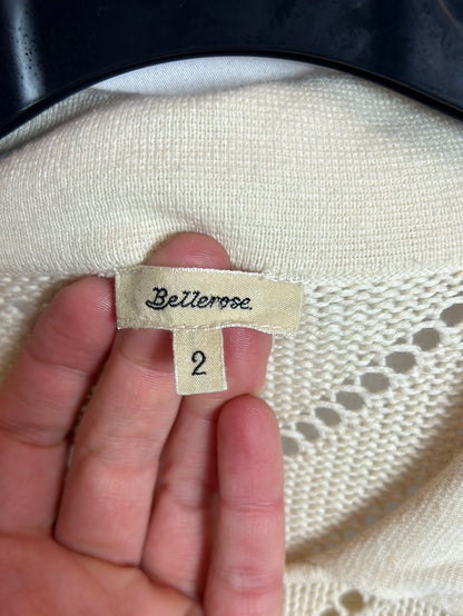 BELLEROSE. Chaleco punto calado beige. T 2(S/M)