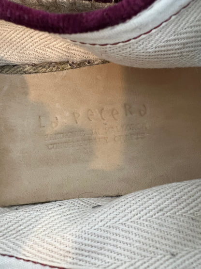 LA PECERA. Zapato esparto terciopelo burdeos. T 38