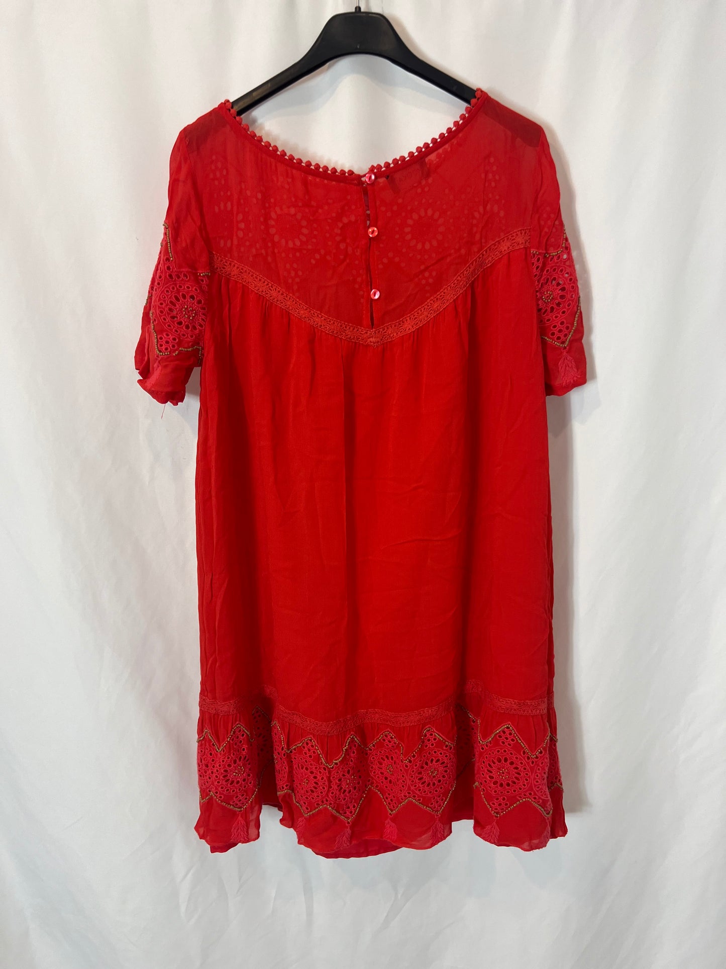 KOOKAÏ. Vestido corto gasa rojo. T M