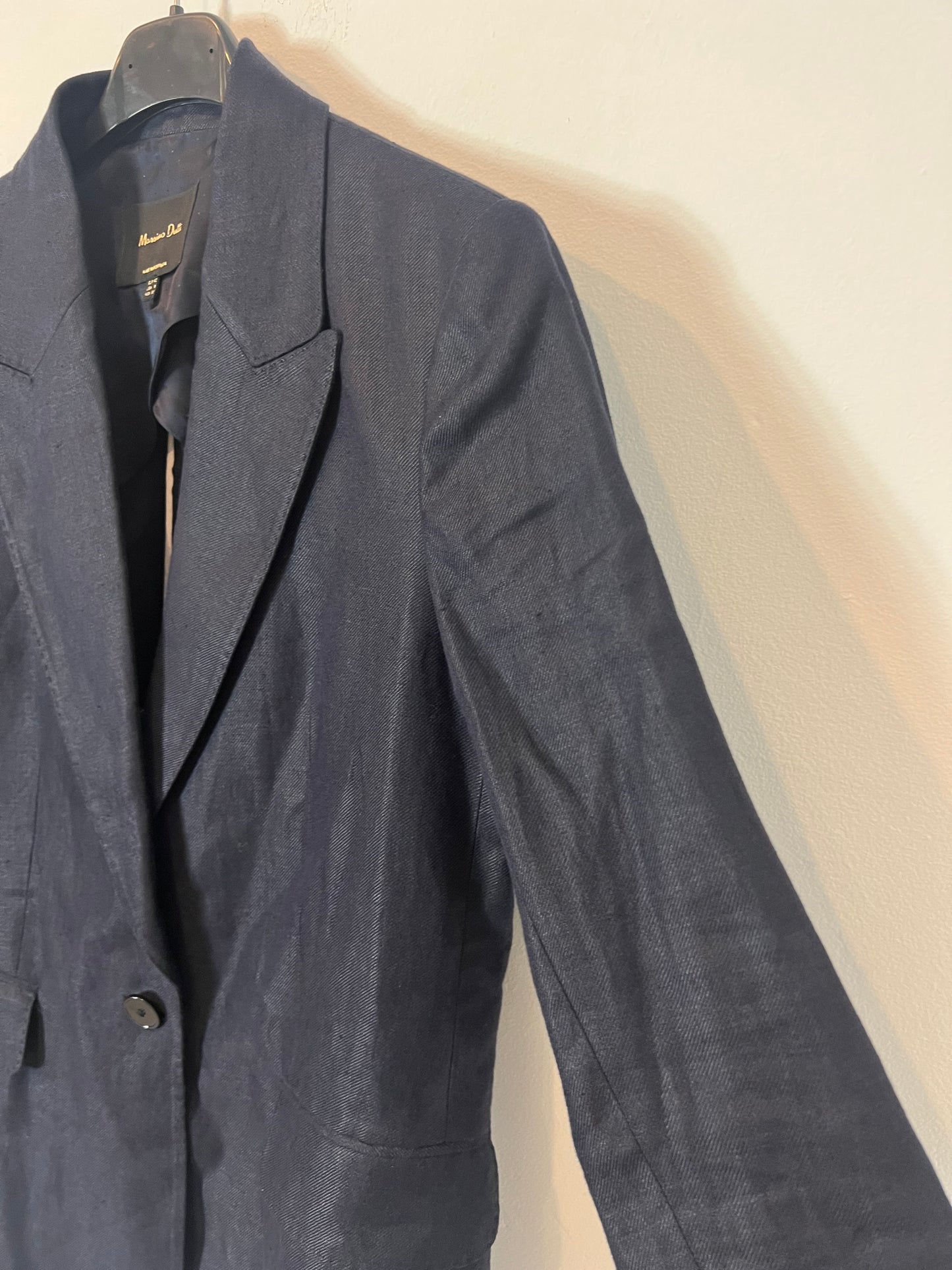 MASSIMO DUTTI. blazer azul lino  T.40