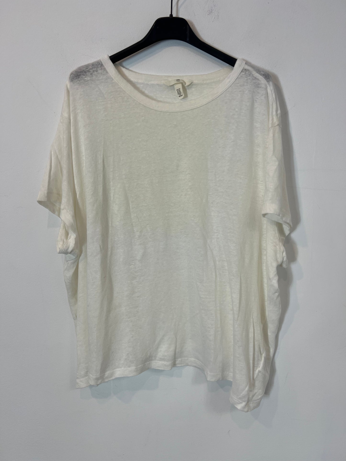 H&M. Camiseta blanca lino T.3XL