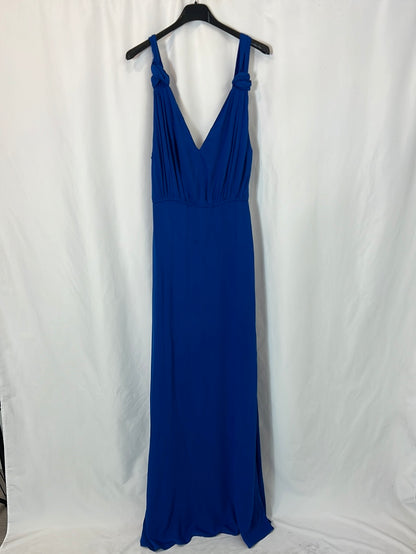 MANGO. Vestido largo azul klein. T L