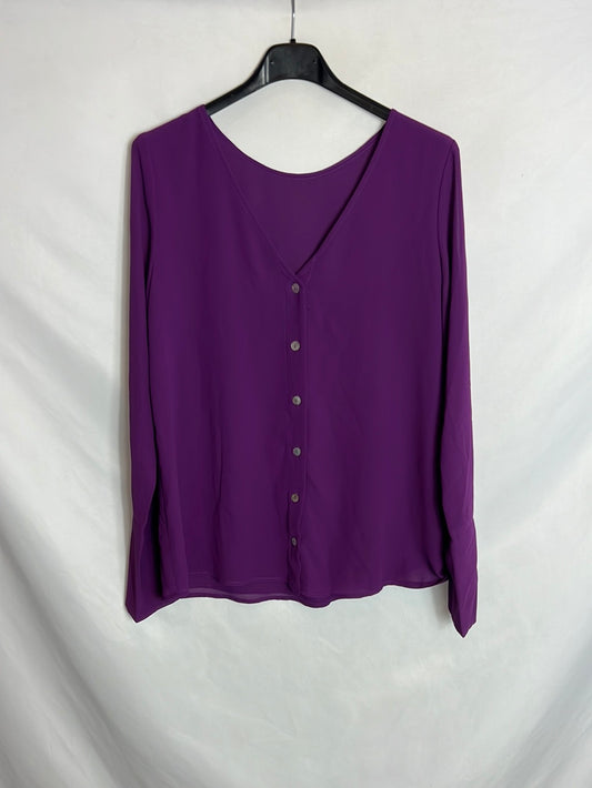 BIMANI. Blusa color buganvilla abotonada. T M