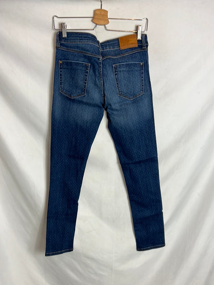 ZARA. Denim pitillo topitos. T40