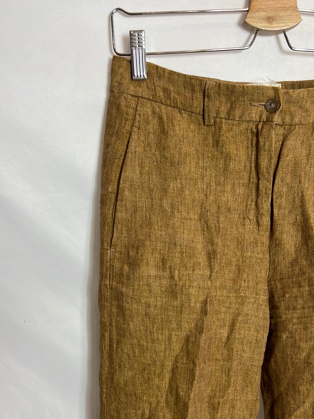 DIEGA. Pantalón camel lino T.s