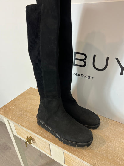 PATRICIA BONFANTI. Botas negras doble textura T.40