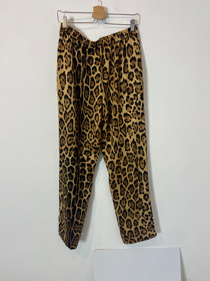 MANGO. Pantalón fluido animal print T.m