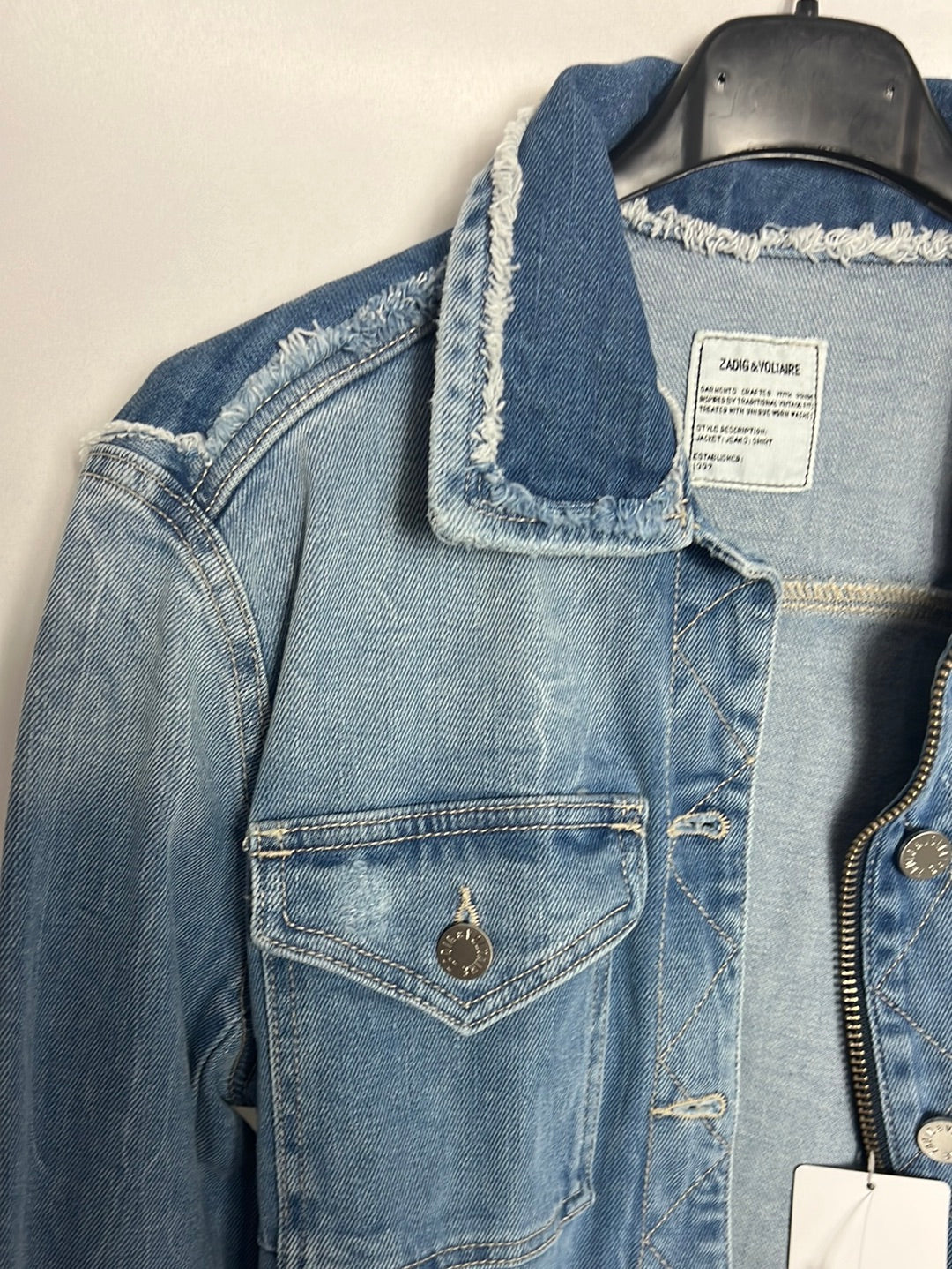 ZADIG&VOLTAIRE . Chaqueta denim parches. T S