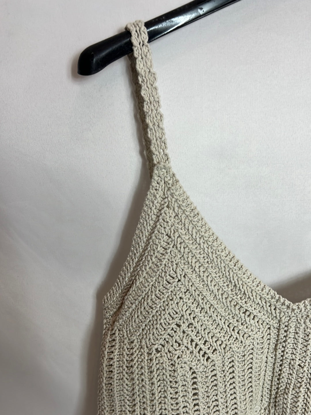 H&M. Top crochet beige. T S