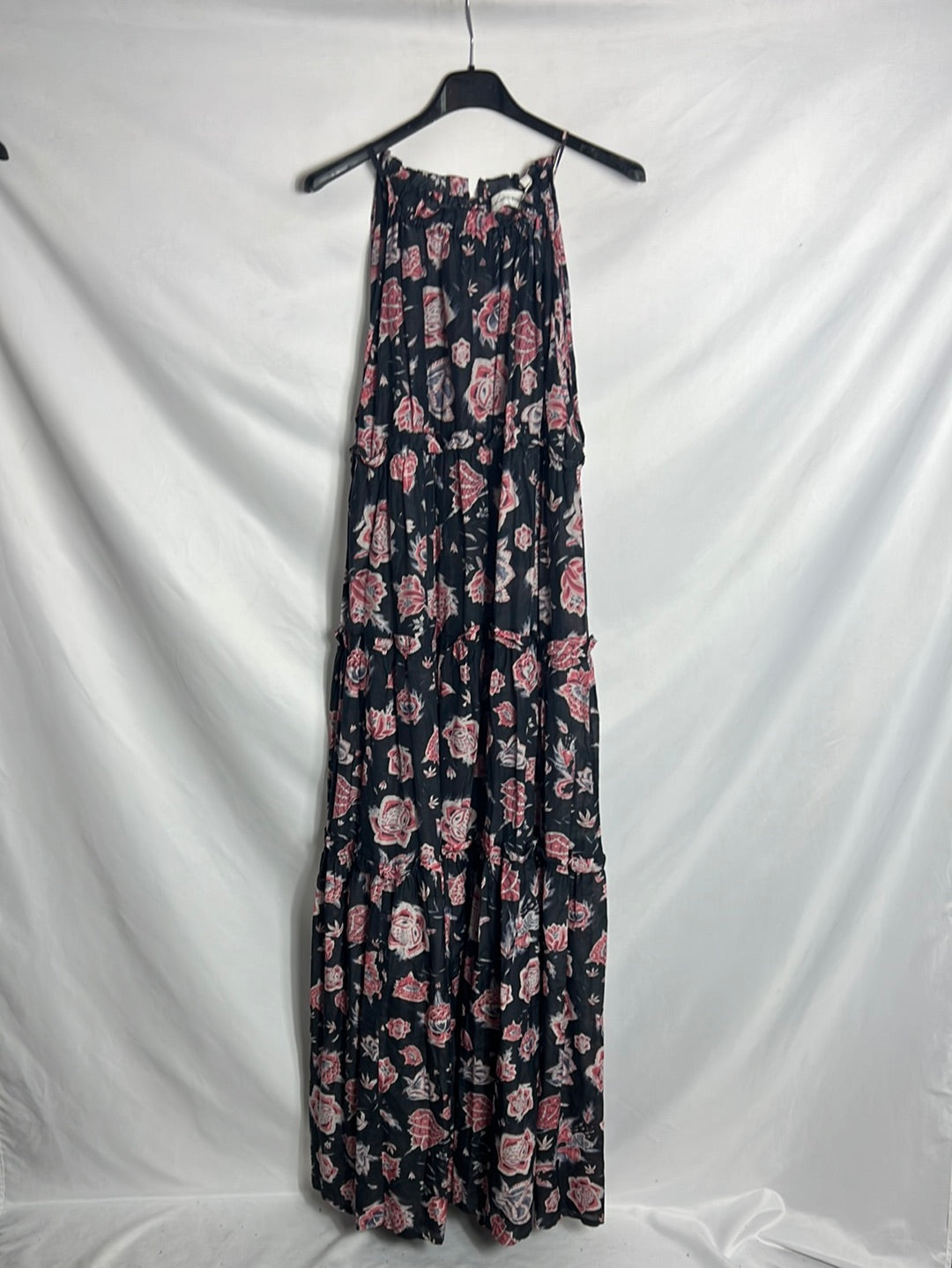 ISABEL MARANT ETOILE. Vestido largo flores cuello halter. T 40