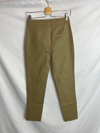 MANGO. Pantalón verde caza T.36