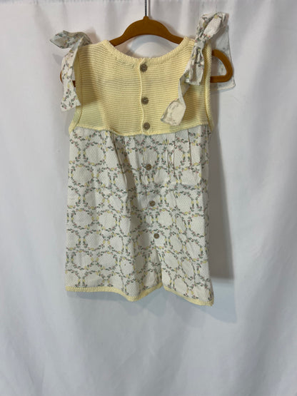 OTRAS. Vestido estampado doble textura. T 24 meses