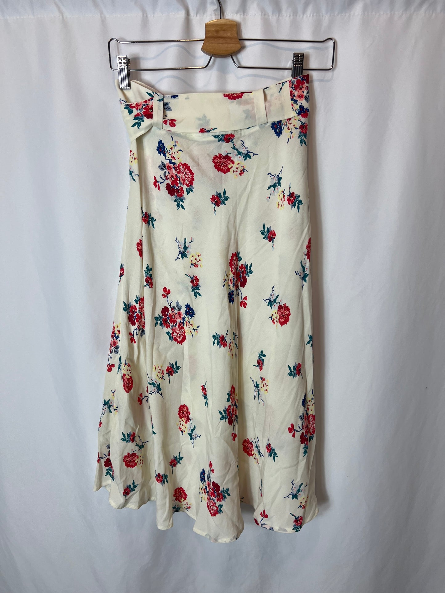 COMPTOIR DES COTONNIERS. Falda midi fluida estampado flores. T 36