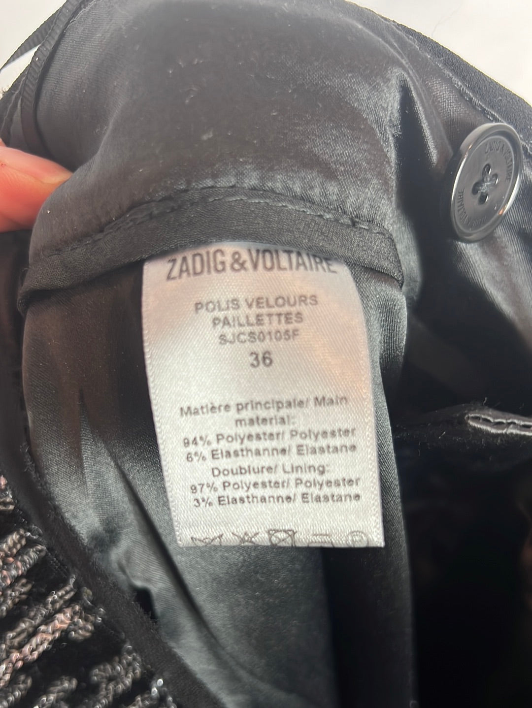 ZADIG&VOLTAIRE. Pantalón  cropped lentejuelas. T 36