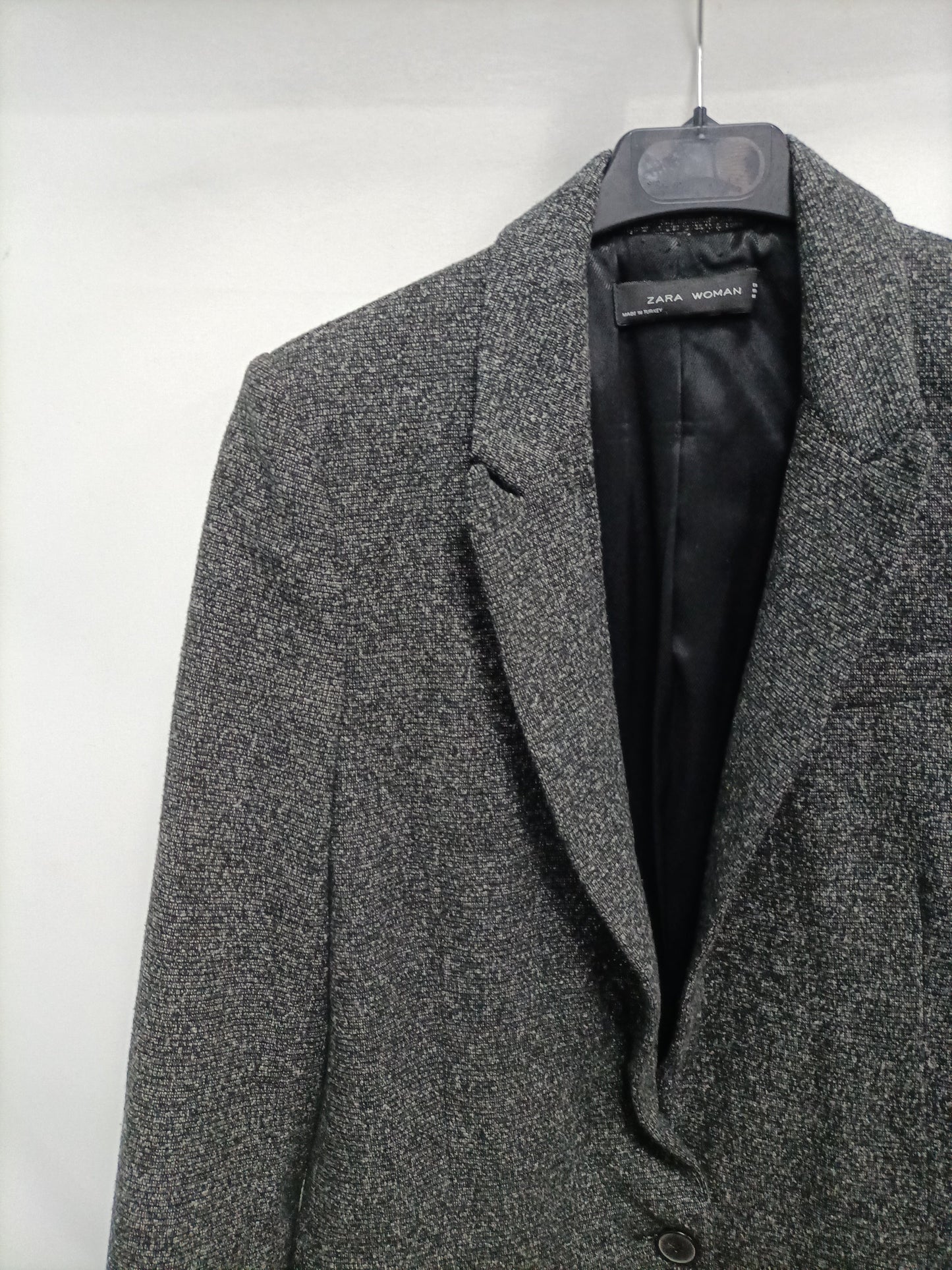 ZARA. Blazer gris jaspeada  T.xs