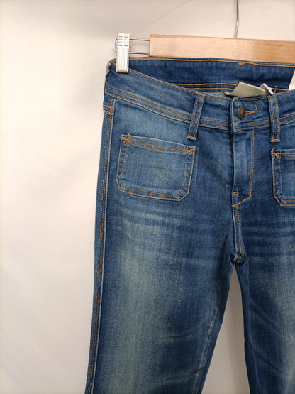 MANGO. Pantalón denim campana T.36