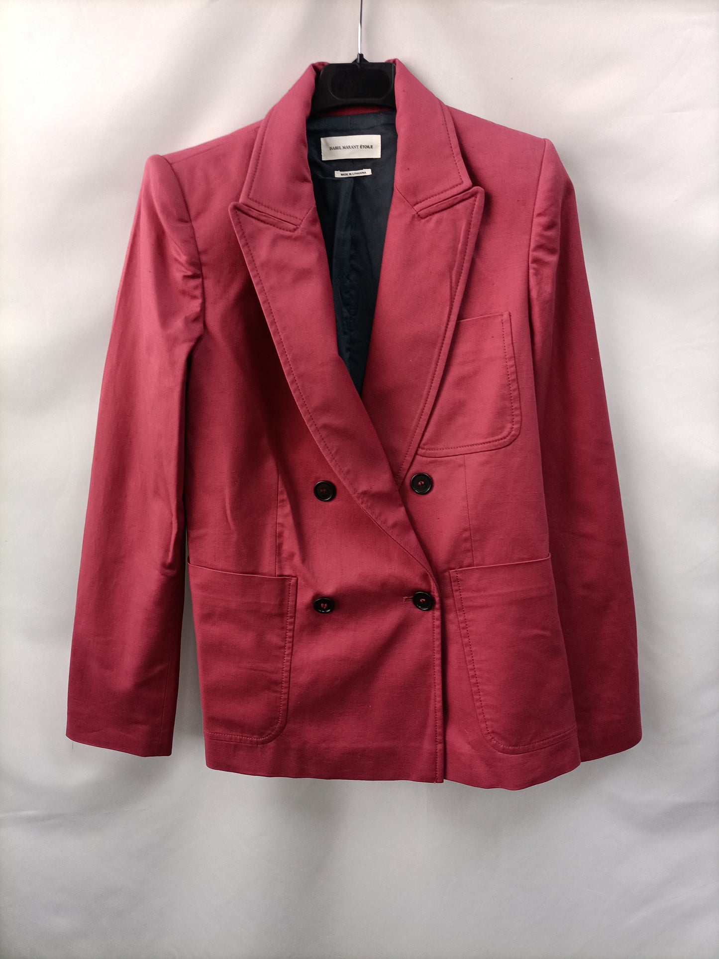 ISABEL MARANT. Blazer cruzada frambuesa T.36