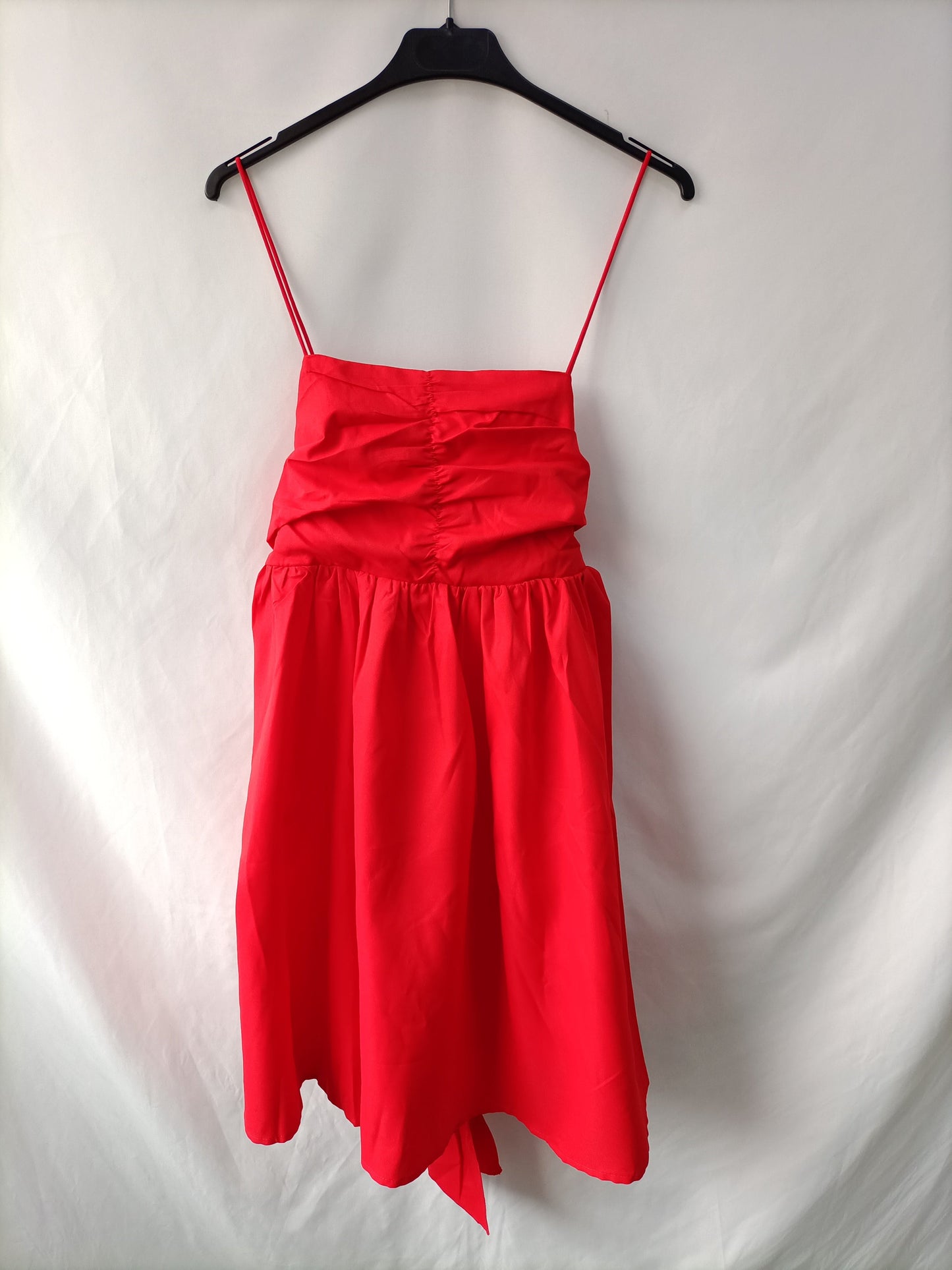 OTRAS. Vestido rojo corto efecto lino . Tu(s)