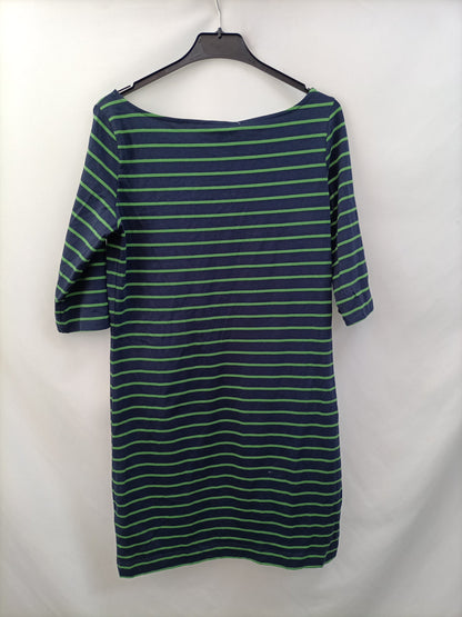 FRENCH CONECTION. Vestido rayas azul y verde T.m